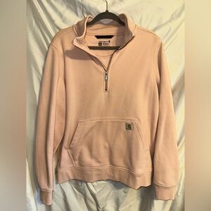 Carhartt Women's Quarter-Zip Sweatshirt in Light Pink